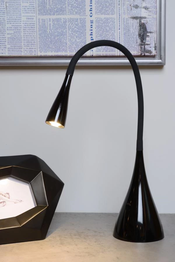 Lucide ZOZY - Lampe de bureau - LED Dim. - 1x4W 3000K - Noir - ambiance 1